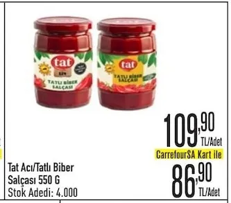 Tat Acı/Tatlı Biber Salçası 550 G