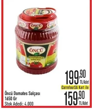 Öncü Domates Salçası 1650 Gr