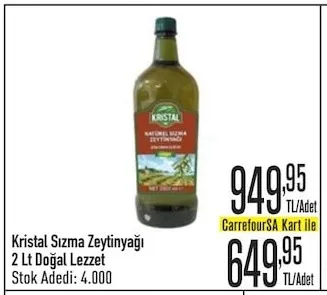 Kristal Sızma Zeytinyağı 2 Lt Doğal Lezzet