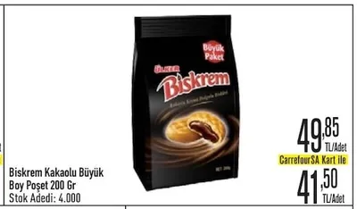 Biskrem Kakaolu Büyük Boy Poşet 200 Gr