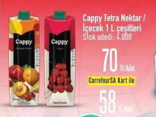 Cappy Tetra Nektar / İçecek 1 L Çeşitleri