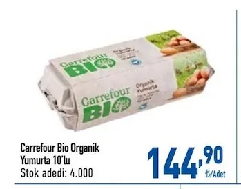 Carrefour Bio Organik Yumurta 10'Lu