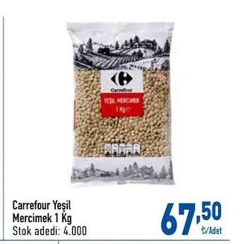 Carrefour Yeşil Mercimek 1 Kg