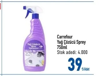 Carrefour Yağ Çözücü Sprey 750Ml