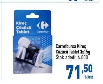 Carrefoursa Kireç Çözücü Tablet 3X15G