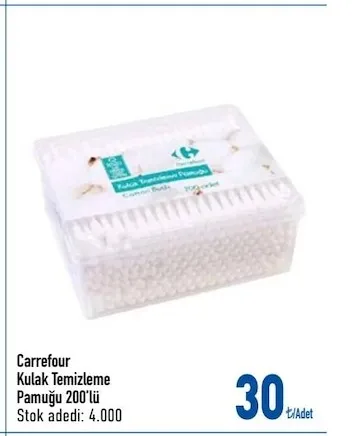 Carrefour Kulak Temizleme Pamuğu 200'Lü
