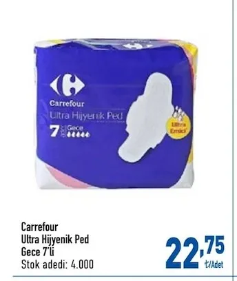 Carrefour Ultra Hijyenik Ped Gece 7'Li