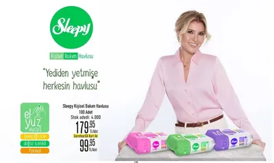 Sleepy Kişisel Bakım Havlusu 100 Adet