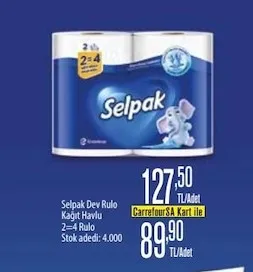 Selpak Dev Rulo Kağıt Havlu 2=4 Rulo