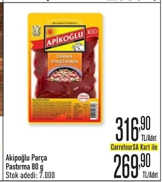 Akıkoğlu Parça Pastırma 80 G