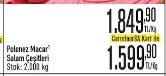 Polonez Macar Salam Çeşitleri