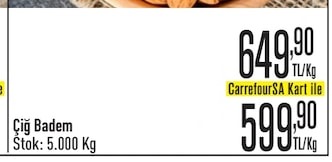 Çiğ Badem Stok: 5.000 Kg