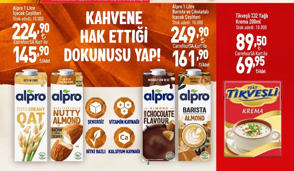 Alpro 1 Litre İçecek Çeşitleri