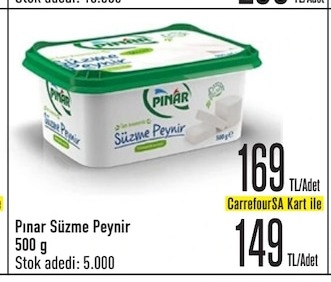 Pınar Süzme Peynir 500 G
