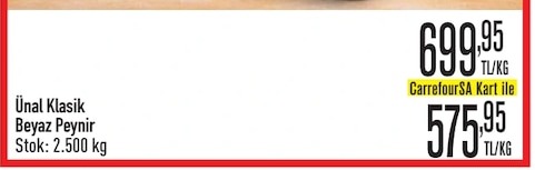Ünal Klasik Beyaz Peynir 2.500Kg