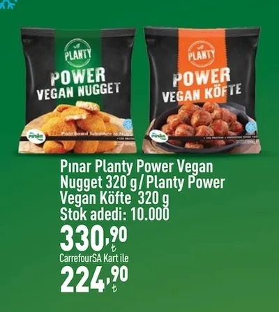 Pınar Planty Power Vegan Nugget 320 G / Planty Power Vegan Köfte 320 G