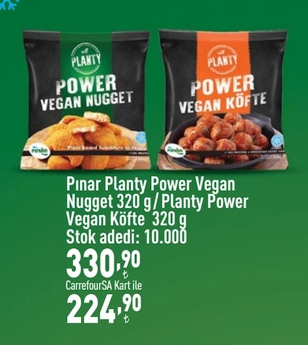 Pınar Planty Power Vegan Nugget 320 G / Planty Power Vegan Köfte 320 G