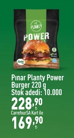 Pınar Planty Power Burger 220 G