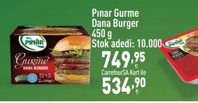 Pinar Gurme Dana Burger 450 G