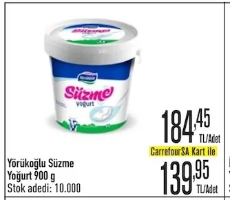 Yörükoğlu Süzme Yoğurt 900 G