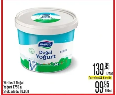 Yörüksüt Doğal Yoğurt 1750 G