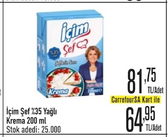 İçim Şef %35 Yağlı Krema 200 Ml