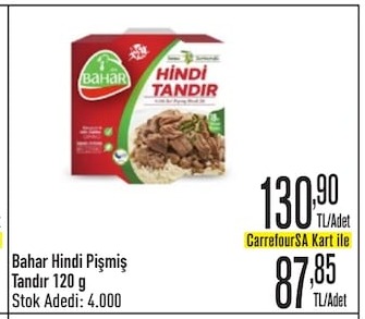 Bahar Hindi Pişmiş Tandır 120 G