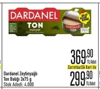 Dardanel Zeytinyağlı Ton Balığı 3X75 G