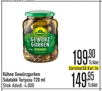 Kühne Gewürzgurken Salatalık Turşusu 720 Ml