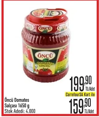 Öncü Domates Salçası 1650 G