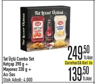 Tat Üçlü Combo Set Ketçap 390 G+ Mayonez 330 G+ Acı Sos