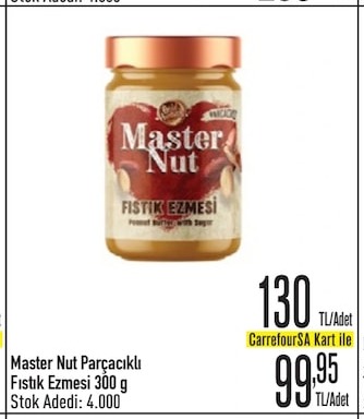 Master Nut Parçacıklı Fıstık Ezmesi 300 G