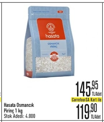 Hasata Osmancık Pirinç 1 Kg