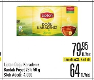 Lipton Doğu Karadeniz Bardak Poşet 25'Li 50 G