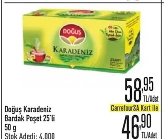 Doğuş Karadeniz Bardak Poşet 25'Li 50 G
