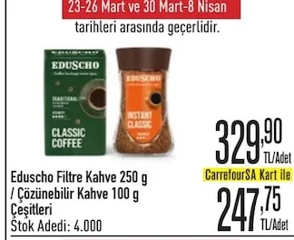 Eduscho Filtre Kahve 250 G / Çözünebilir Kahve 100 G