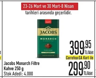 Jacobs Monarch Filtre Kahve 250 G