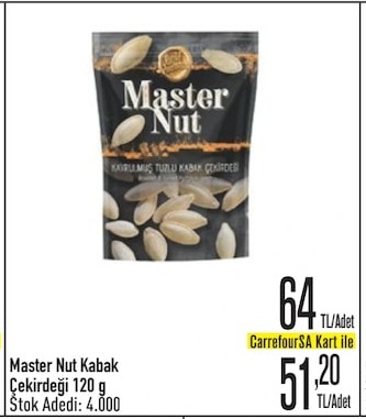 Master Nut Kabak Çekirdeği 120 G