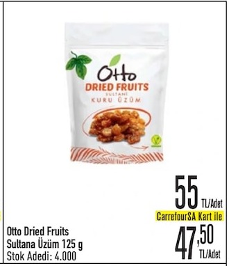 Otto Dried Fruits Sultana Üzüm 125 G