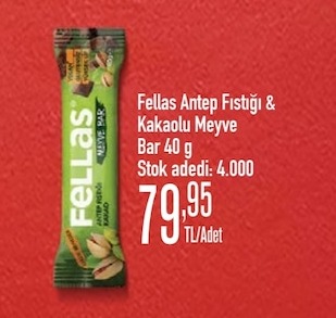Fellas Antep Fıstığı & Kakaolu Meyve Bar 40 G