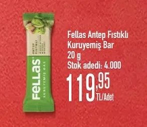 Fellas Antep Fıstıklı Kuruyemiş Bar 20 G