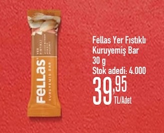 Fellas Yer Fıstıklı Kuruyemiş Bar 30 G