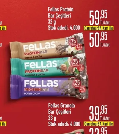 Fellas Protein Bar Çeşitleri 32 G