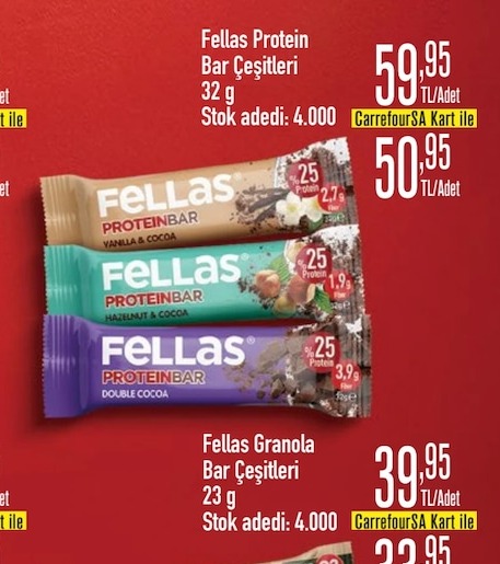 Fellas Protein Bar Çeşitleri 32 G
