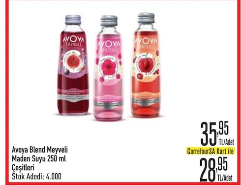 Avoya Blend Meyveli Maden Suyu 250 Ml Çeşitleri