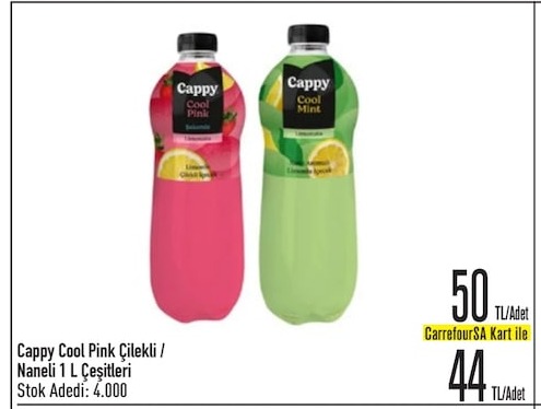 Cappy Cool Pink Çilekli / Naneli 1 L Çeşitleri