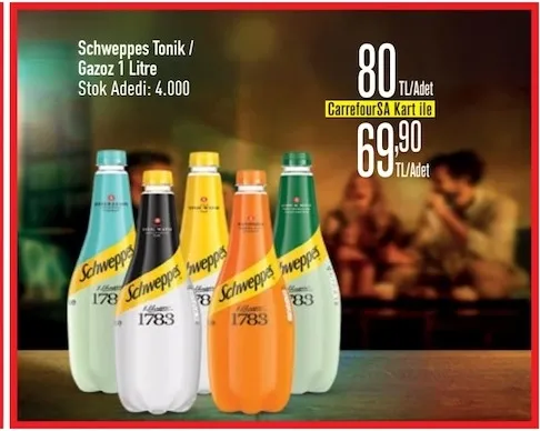 Schweppes Tonik / Gazoz 1 Litre