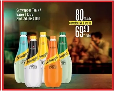 Schweppes Tonik / Gazoz 1 Litre