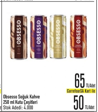 Obsesso Soğuk Kahve 250 Ml Kutu Çeşitleri