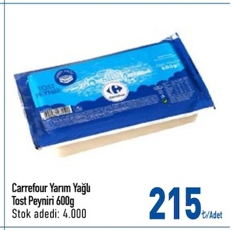 Carrefour Yarım Yağlı Tost Peyniri 600G